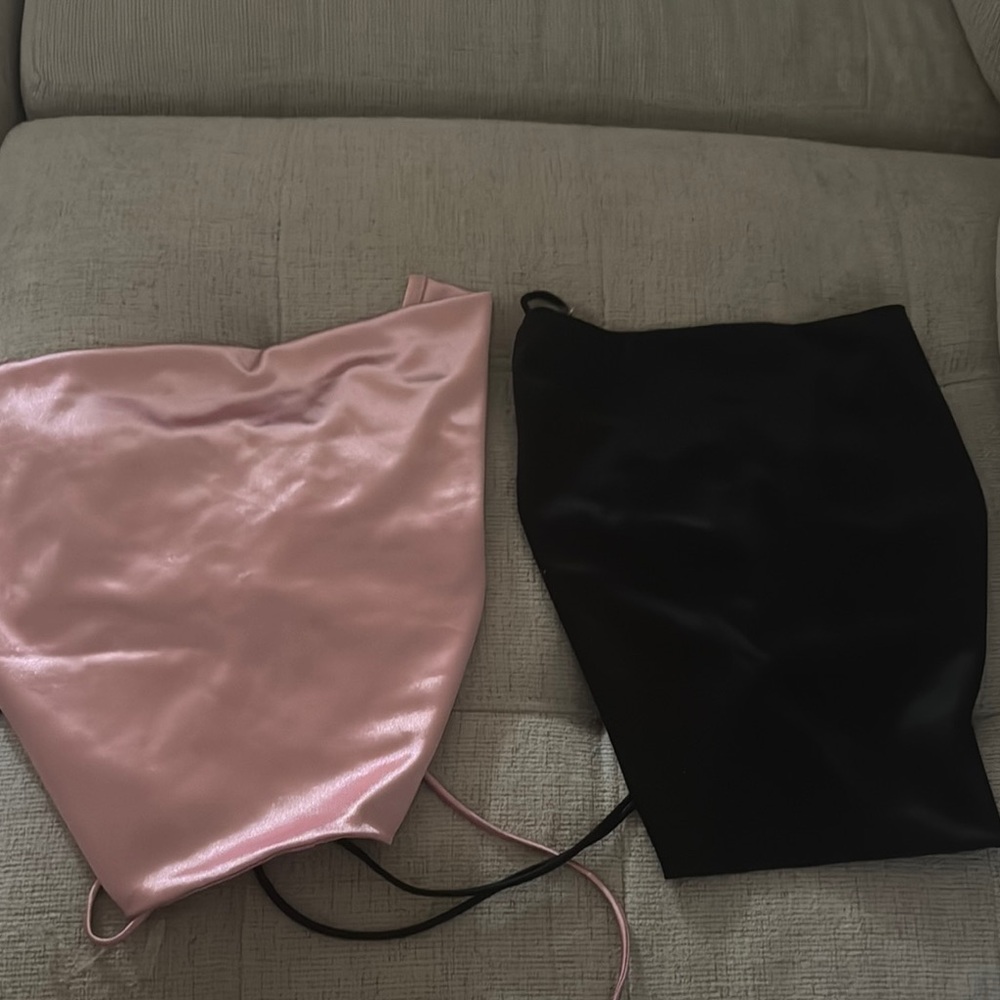Chic Pink and Black Women's Crop Top Set